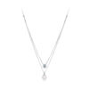 0.5CT Moissanite Double Layer Pearl Silver Necklace Jewelry