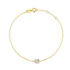 18K Gold Lab Diamond Emerald Cut Tennis Bracelet Unisex 18K Gold Lab Diamond Emerald Cut Tennis Bracelet Unisex
