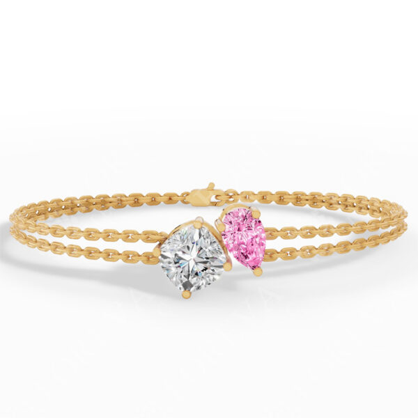 18K Gold Lab Diamond Pear Cut Luxury Bracelet Jewelry