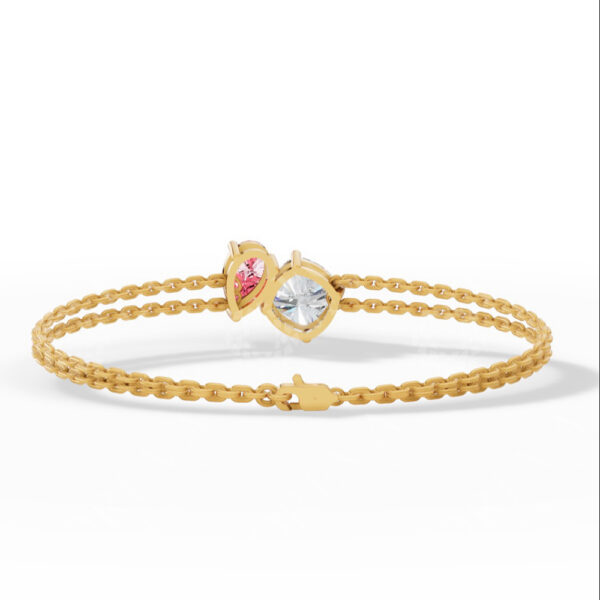 18K Gold Lab Diamond Pear Cut Luxury Bracelet Jewelry