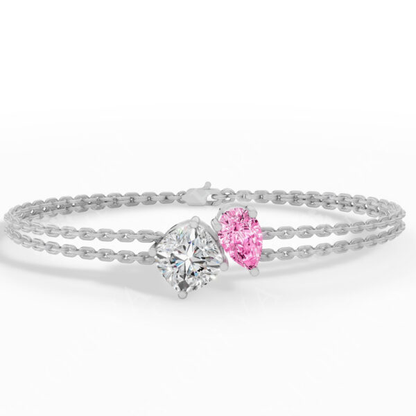 18K Gold Lab Diamond Pear Cut Luxury Bracelet Jewelry