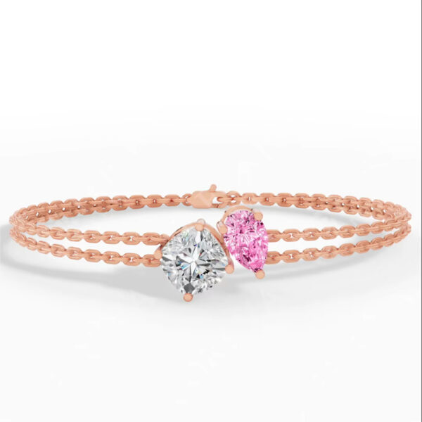 18K Gold Lab Diamond Pear Cut Luxury Bracelet Jewelry