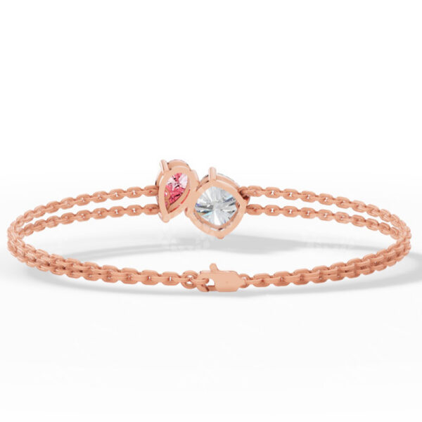 18K Gold Lab Diamond Pear Cut Luxury Bracelet Jewelry