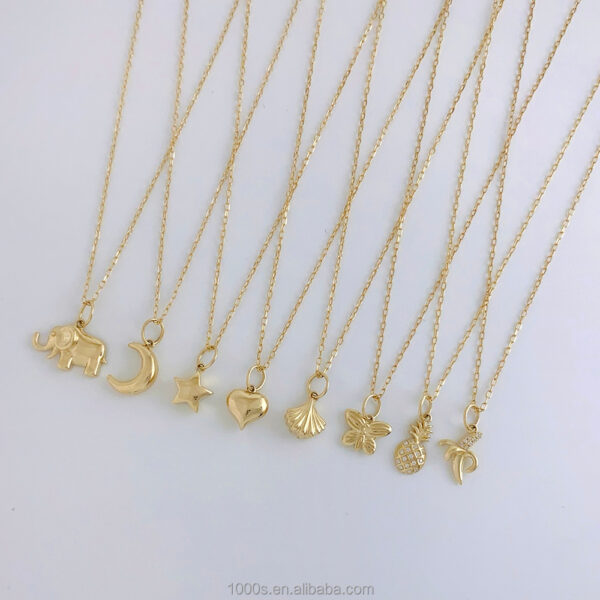 18K Gold Lock Pendant Cute Claw Setting Charm Jewelry