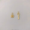 18K Gold Lock Pendant Cute Claw Setting Charm Jewelry