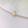 18K Gold Lock Pendant Cute Claw Setting Charm Jewelry