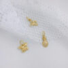 18K Gold Lock Pendant Cute Claw Setting Charm Jewelry
