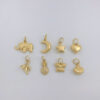 18K Gold Lock Pendant Cute Claw Setting Charm Jewelry