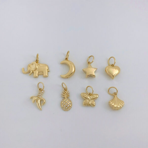 18K Gold Lock Pendant Cute Claw Setting Charm Jewelry