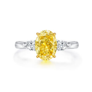 18K Gold Oval Lab-Grown Diamond D Color Classic Wedding Ring