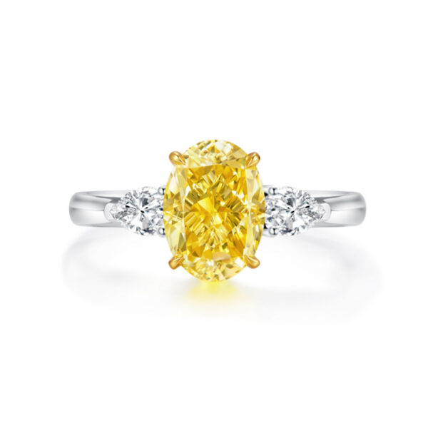 18K Gold Oval Lab-Grown Diamond D Color Classic Wedding Ring