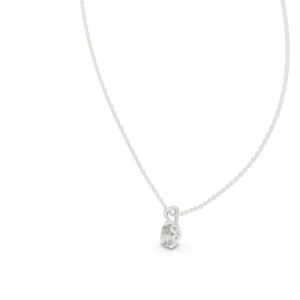 18K Gold Pear Shape Lab Grown Diamond Pendant Necklace