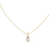 18K Gold Pear Shape Lab Grown Diamond Pendant Necklace