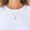 18K White Gold Flower Pendant Yellow Sapphire Diamond