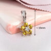18K White Gold Flower Pendant Yellow Sapphire Diamond