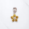 18K White Gold Flower Pendant Yellow Sapphire Diamond
