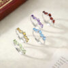 925 Silver Amethyst Oval Prong Gemstone Band Ring Design