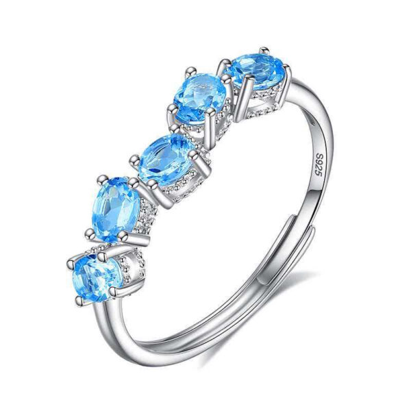 925 Silver Amethyst Oval Prong Gemstone Band Ring Design