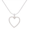 925 Silver Heart Lab Diamond Pearl Boho Pendant Necklace