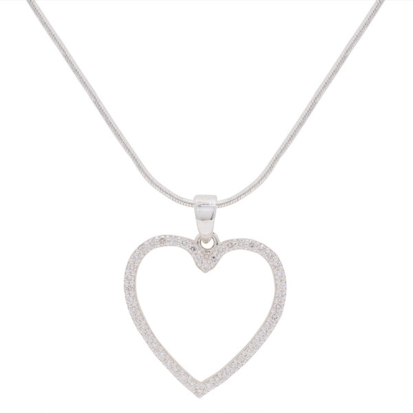 925 Silver Heart Lab Diamond Pearl Boho Pendant Necklace
