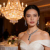 925 Silver Lab Diamond Necklace Earrings Jewelry Set