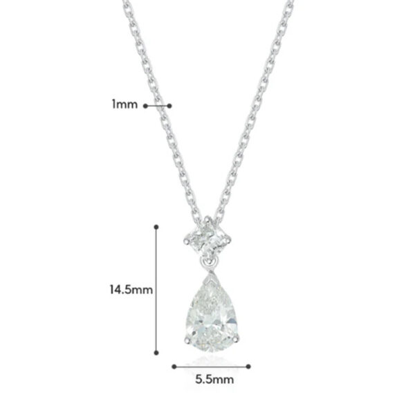 925 Silver Lab-Grown Diamond Pendant Necklace for Women