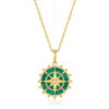 925 Silver Malachite Pendant Necklace Cable Chain Jewelry