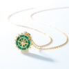 925 Silver Malachite Pendant Necklace Cable Chain Jewelry