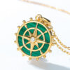 925 Silver Malachite Pendant Necklace Cable Chain Jewelry