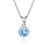 925 Silver Rose Cut Topaz Pendant Necklace for Women