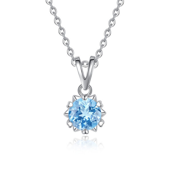 925 Silver Rose Cut Topaz Pendant Necklace for Women