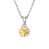 925 Silver Rose Cut Topaz Pendant Necklace for Women