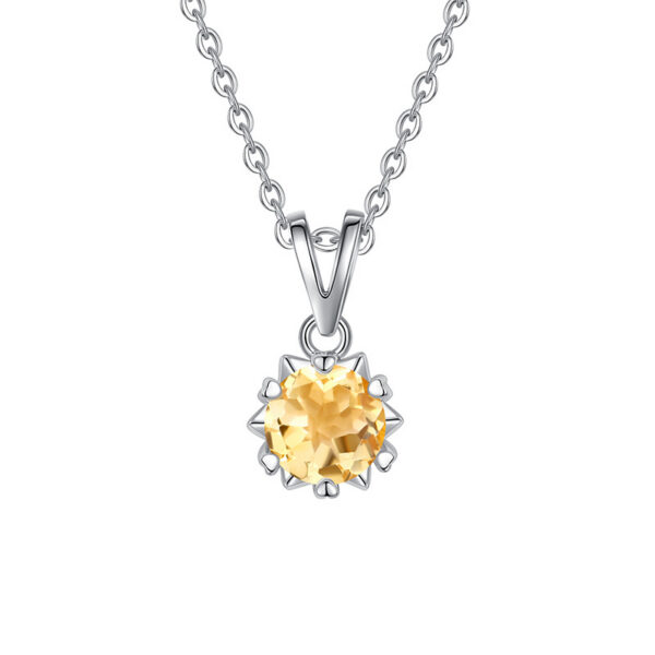 925 Silver Rose Cut Topaz Pendant Necklace for Women