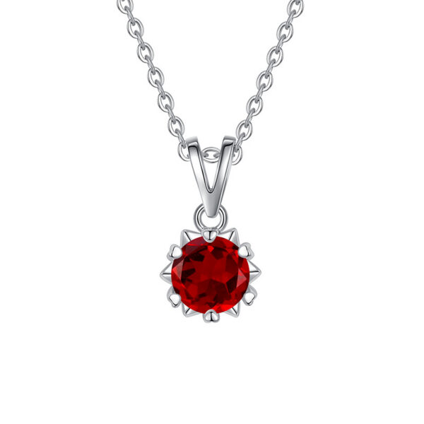 925 Silver Rose Cut Topaz Pendant Necklace for Women
