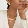 925 Silver Snake Chain Necklace Gold Rhodium Plated
