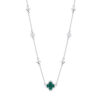 925 Sterling Silver Clover Pearl Boho Necklace Gold Plated