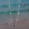 925 Sterling Silver Clover Pearl Boho Necklace Gold Plated