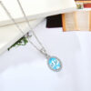 925 Sterling Silver Geometric Zircon Pendant Necklace