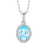 925 Sterling Silver Geometric Zircon Pendant Necklace