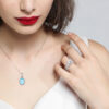 925 Sterling Silver Geometric Zircon Pendant Necklace