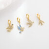 Bird Punk Zircon Lab Grown 18K Gold Pendant Charm Jewelry