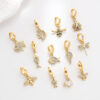 Bird Punk Zircon Lab Grown 18K Gold Pendant Charm Jewelry