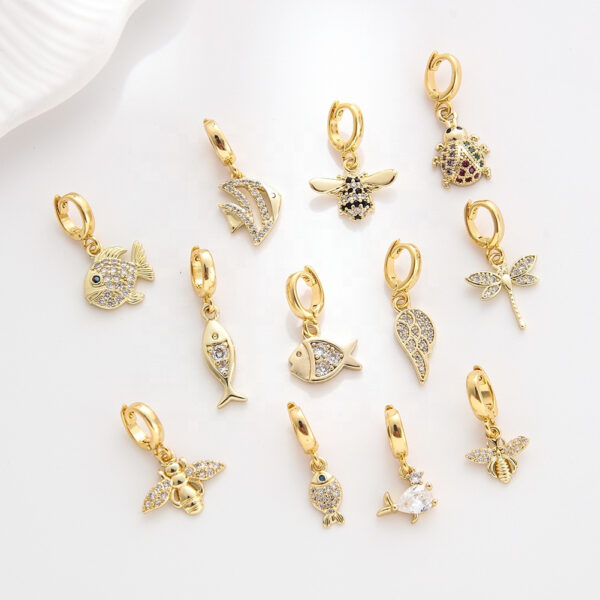 Bird Punk Zircon Lab Grown 18K Gold Pendant Charm Jewelry