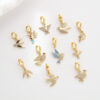 Bird Punk Zircon Lab Grown 18K Gold Pendant Charm Jewelry