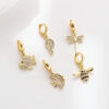 Bird Punk Zircon Lab Grown 18K Gold Pendant Charm Jewelry
