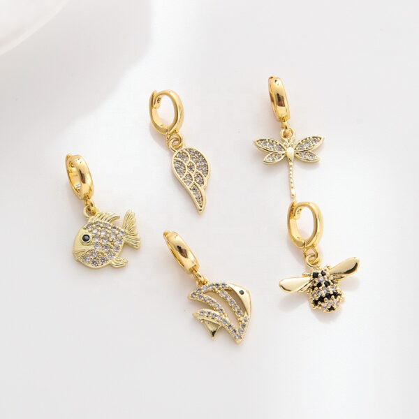 Bird Punk Zircon Lab Grown 18K Gold Pendant Charm Jewelry