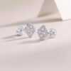 Classic Moissanite 925 Silver Gold Plated Stud Earrings OEM