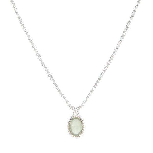 Classic Silver Pendant Necklace with Natural Stone