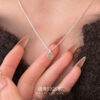Classic Silver Pendant Necklace with Natural Stone