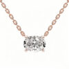 D Color Oval Lab Grown Diamond Gold Plated Necklace